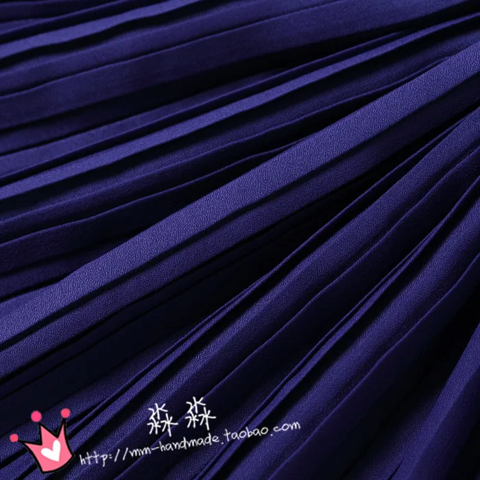 1psc 2016 hot style micro through deep pearl cotton gauze Purple blue h pleated pleated short skirts fabric crinkle chiffon