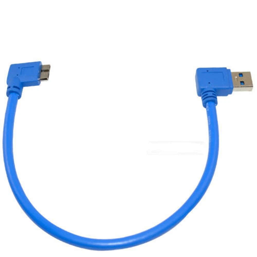 USB 3.0 Micro 90 градусов Угловые мужчин левый угол мужской короткий кабель Шнур 0.3 м для