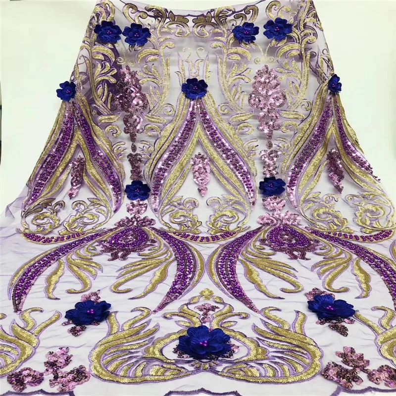 

Cassiel Newest African Sequins+Beads Lace Fabric French Lace Fabric 2019 High Quality Material Nigerian Lace Fabric For Dress