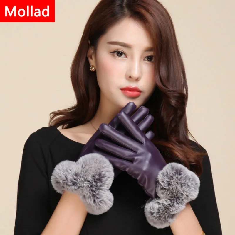 Mollad 2018 теплые и Элегантные Перчатки из искусственной кожи с искусственным