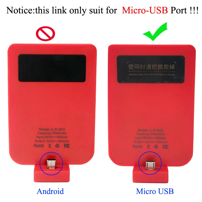 Jlw 2500 мАч Универсальный Micro USB Батарея чехол для Meizu M6 Note Pro 7 Smart Зарядное устройство