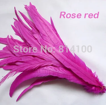 

Rooster tail feather Rose Red Colors DIY feather clothing jewelry accessories / wedding Party supplies performance necessary