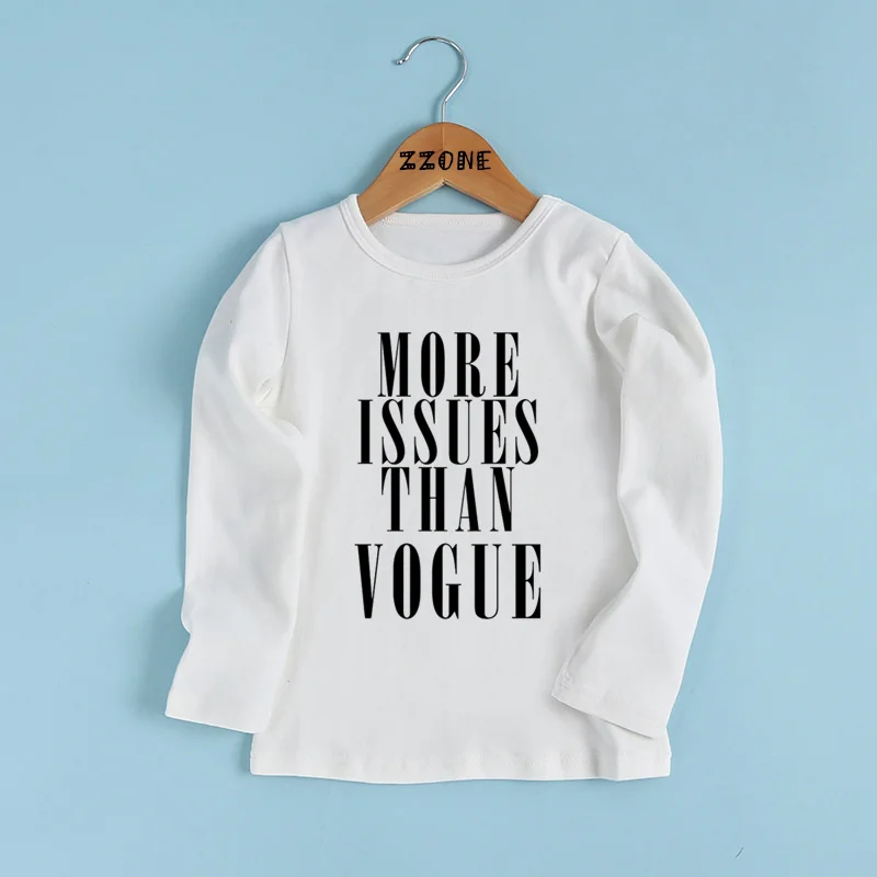 Дети VOGUE с буквенным принтом Футболка для детей More Issues Than одежда Vogue маленьких