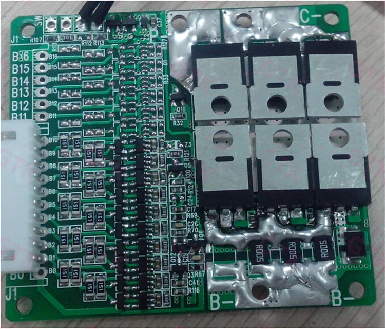 BMS 16S 60V Li Ion 48V lifepo4 защитная пластина один порт отдельный контроль температуры