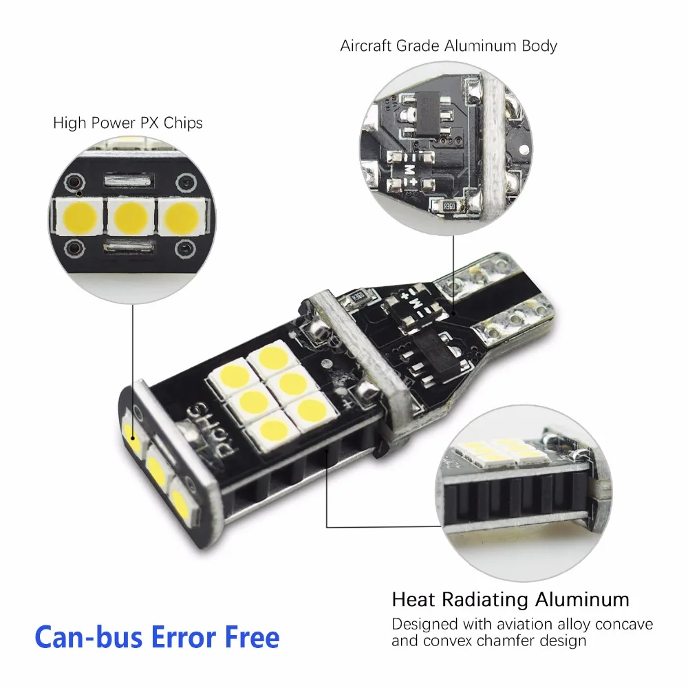 Canbus T15 W16W светодиодный 921 912 автомобиля резервную свет для Audi A3 A4 A5 A6 A7 A8 Q3 Q5 Q7 s4 S5 S6 S7
