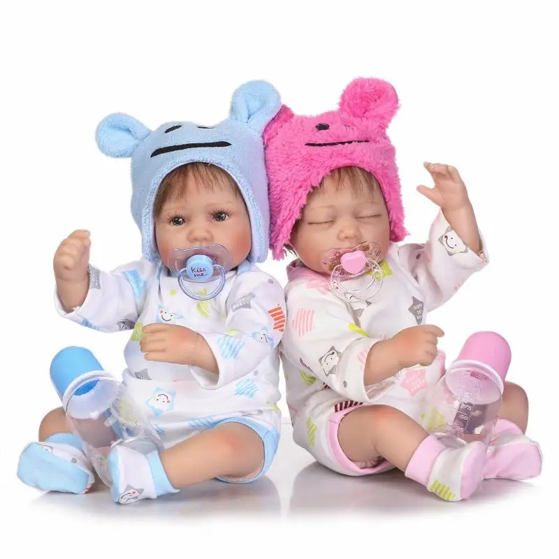NPKCOLLECTION 40cm Reborn Babies Silicone Dolls Real Cute Newborn Twins Lifelike Sleeping Girl Boy Doll Christmas Gifts | Игрушки и