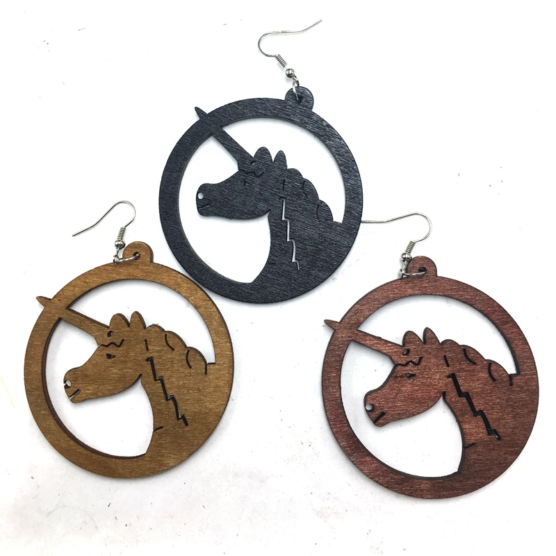 Деревянные серьги с милым единорогом|wooden earrings|earrings earringearrings wood |