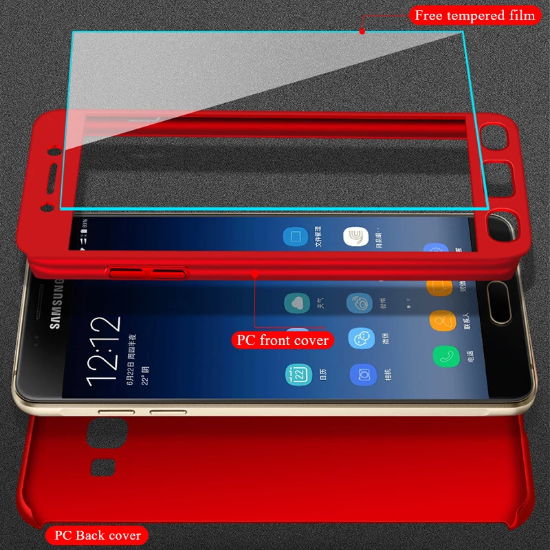 360 Full Body Phone Case For Samsung Galaxy A6 A8 A7 J4 J6 Plus 2018 Case for Samsung A3 A5 J3 J5 J7 2016 2017 Cases with Glass
