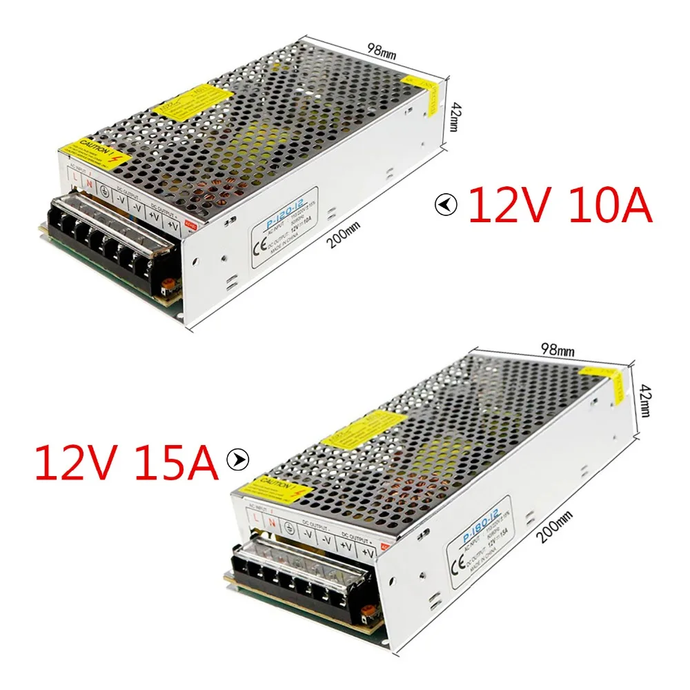 Выход DC12V трансформаторы светодиодный драйвер Питание адаптер 1A 2A 3A 5A 10A 15A 20A 30A 42A 50A 60A для Светодиодные ленты JQ