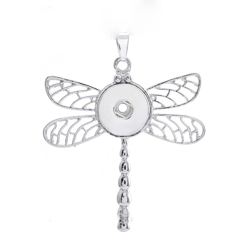 

Wholesale Dragonfly 159 Ginger 18mm Snap Button Jewelry Pendants Necklace Interchangeable Charm Jewelry For Women Gift