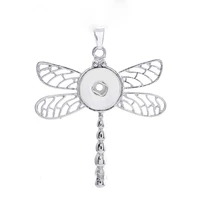 wholesale dragonfly 159 ginger 18mm snap button jewelry pendants necklace interchangeable charm jewelry for women gift