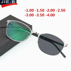 Ретро очки солнцезащитные очки переход фотохромные близорукость очки Мужчины Женщины полный кадр очки рецепт очки Рамка очки с диоптриями очки круглые -1 -2 -3 -4