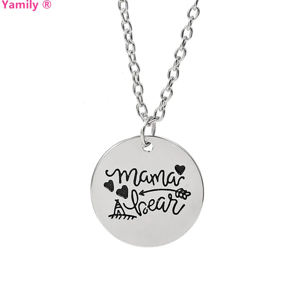 Yamily 12 шт/mama love bear гравированное ожерелье с подвесками подарок на день матери