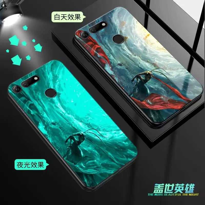 style 03 Для huawei honor V20 чехол Роскошный светящийся Узор Жесткий закаленное стекло защитный чехол на заднюю панель для huawei honor view 20 оболочка - Цвет: style 03