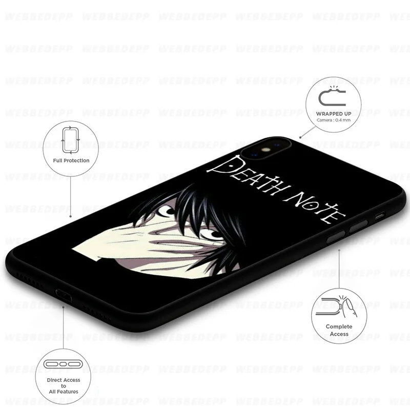 WEBBEDEPP Anime Death Note Soft Case for Huawei Mate Honor 20 6A 7A 7C 7X 8 9 9X 10 View Lite Pro 30 |