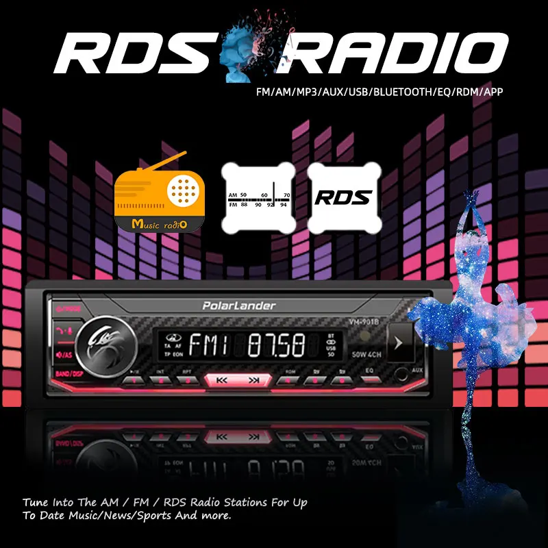 Съемный Siri помощник автомобиля Радио 1 Din RDS миллионов цветов Bluetooth AM/FM/USB/SD