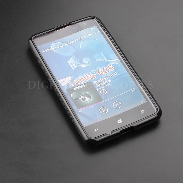 Черный тонкий мягкий Противоскользящий чехол из ТПУ с S образной линией для Nokia 625