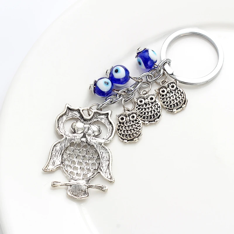 Подвеска MEIBEADS Evil Eye из сплава в виде совы синего цвета смолы для украшения ключей