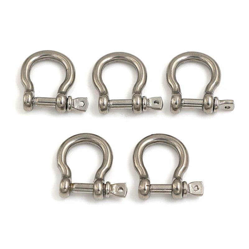 

5Pcs/lot M4 Silver 304 Stainless Steel Rustproof Screw Pin Anchor Bow Shackle Clevis European Style