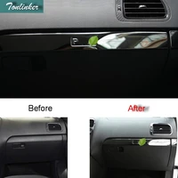 tonlinker interior gloves box above cover stickers for volkswagen polo 2011 16 car styling 2 pcs stainless steel cover stickers