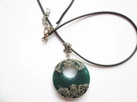 925 sterling silver pendant natural green agate locket female ruby