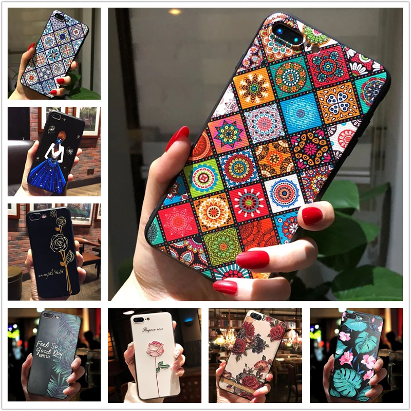 Чехол с тисненым цветком для Huawei P40 Lite чехол телефона Мягкая силиконовая задняя
