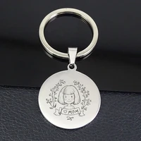 yglcj fashion creative stainless steel i love mom girl pendant mom keychain spot wholesale stainless steel jewelry