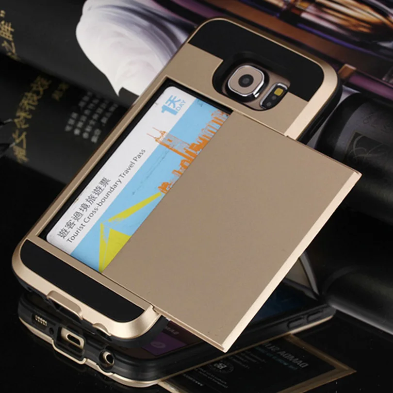 For Samsung Galaxy S6 S7 Edge S8 S9 Plus Note 8 5 6S 7 Hybrid Armor Case with Card Holder Full Protective Phone Shell | Мобильные
