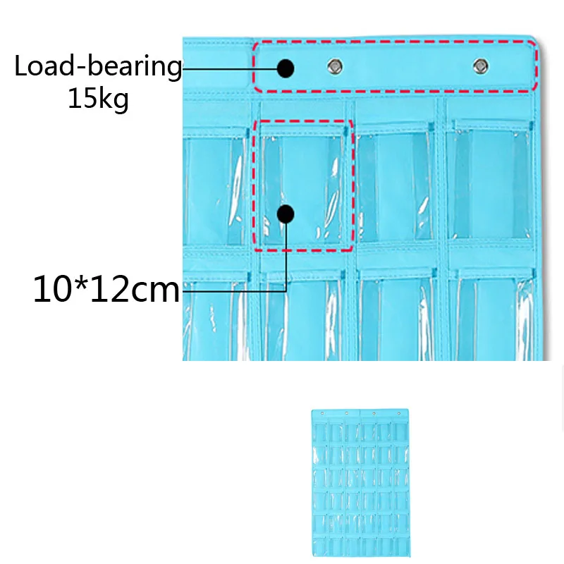 transparent mobile phone management storage bag office meeting finishing grid multi cell phone wall hanger hook shop display free global shipping