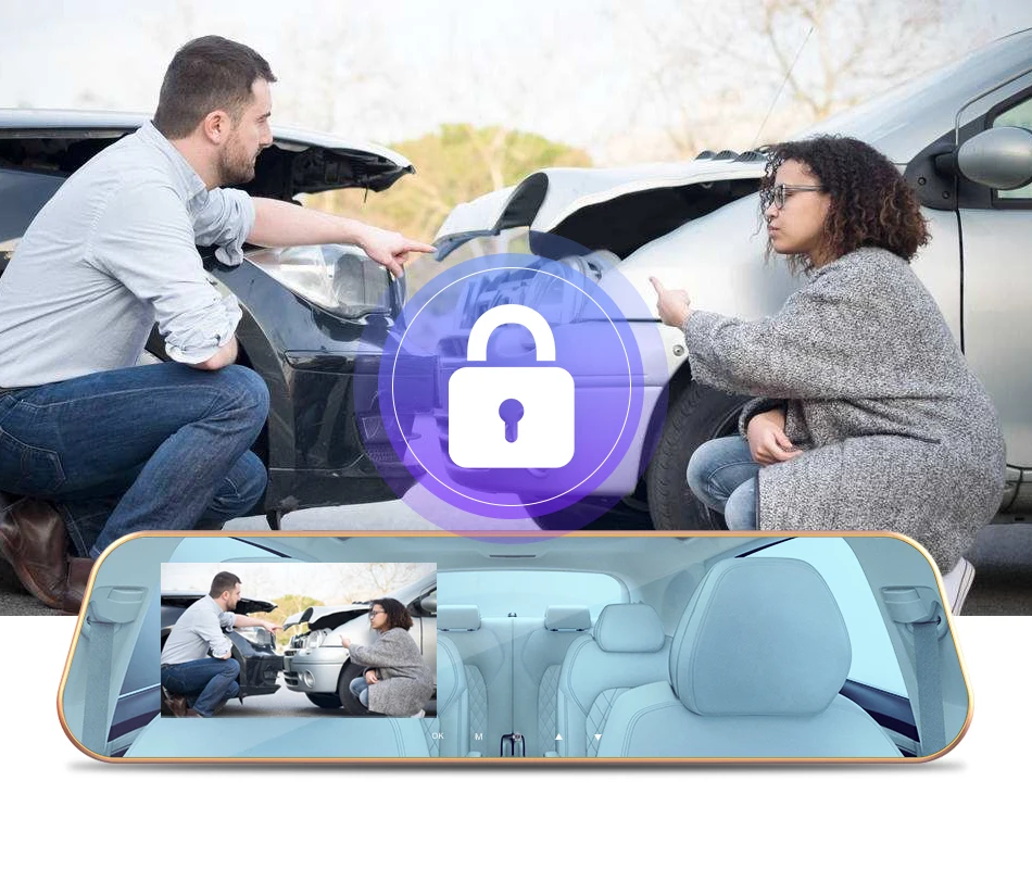 Jansite 4,3 дюймов Автомобильная камера видеорегистратор с сенсорным экраном dvr SD/TF карта g-сенсор ночного видения с двойным объективом 12 В детектор движения