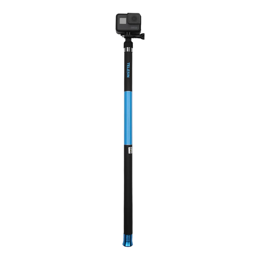 TELESIN 10" Селфи-палка для телефона android GoPro Hero Xiaomi YI 4K SJCAM EKEN выдвижной ручной монопод из углеродного волокна