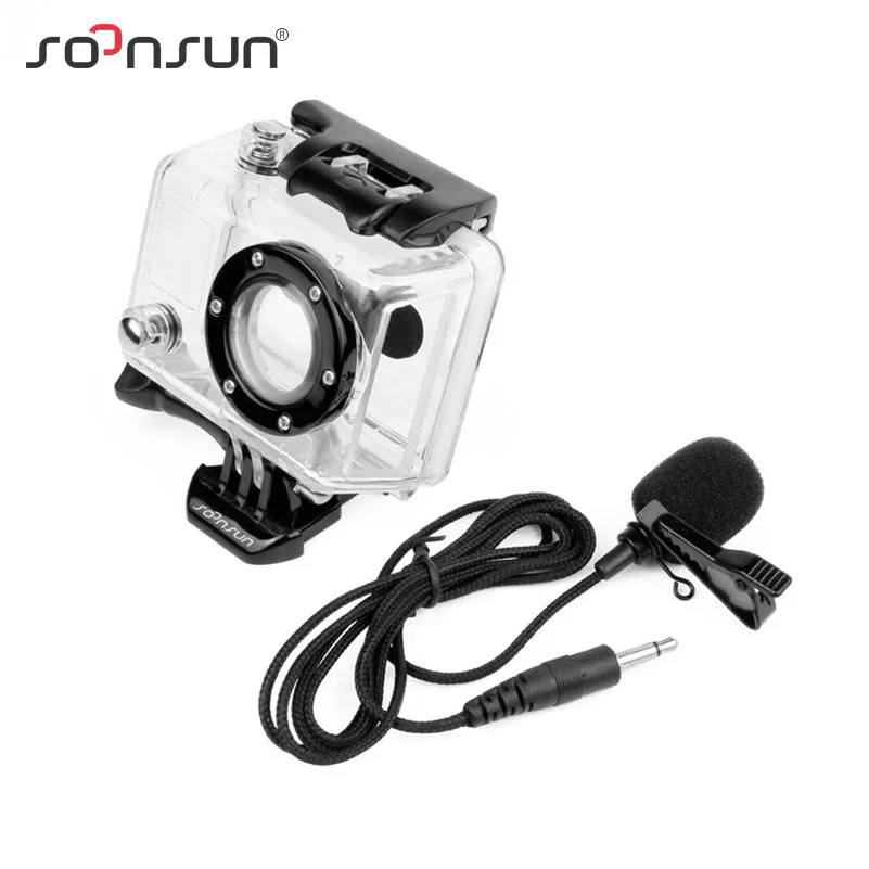 Прозрачный чехол SOONSUN с боковым открытием и внешним микрофоном 3 5 мм для GoPro Hero 2