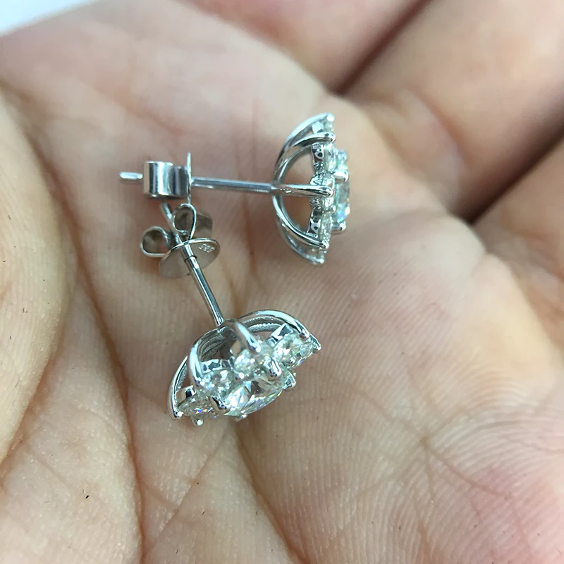 0 6 cttw круглые отличные свободные серьги 3 мм с муассанитом 14K серьги-гвоздики