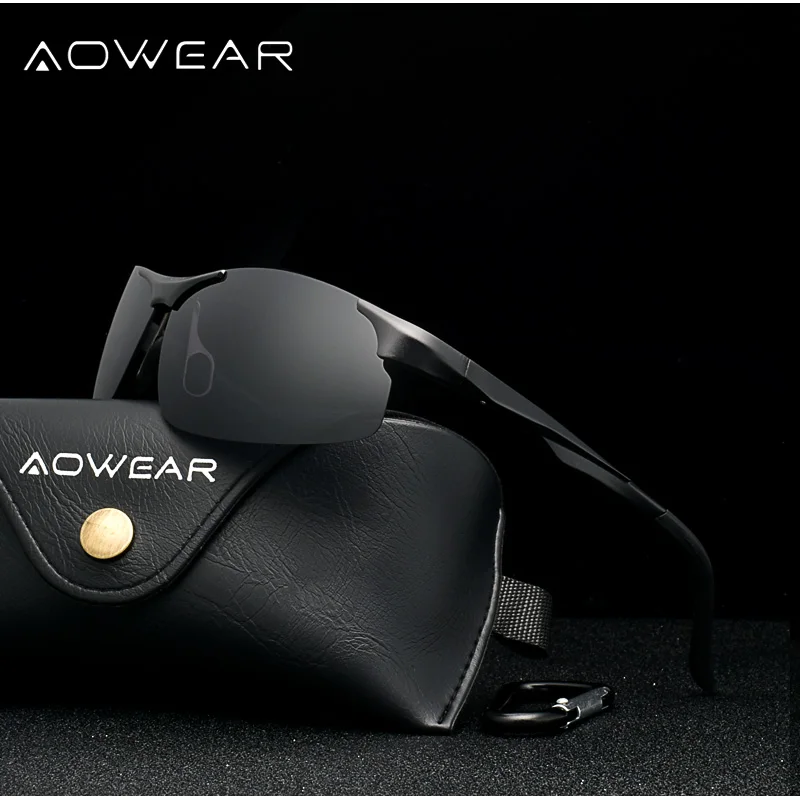 AOWEAR алюминиевые магниевые спортивные солнцезащитные очки мужские