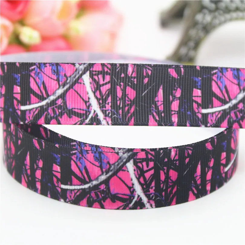 DUWES 7/8 ''Бесплатная доставка Камо дерево печатных grosgrain ленты hairbow головные