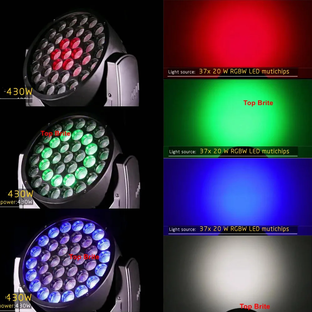 Светодиодный прожектор с эффектом потертости 37x20 Вт RGBW 4 в 1 DMX 512 вращающийся