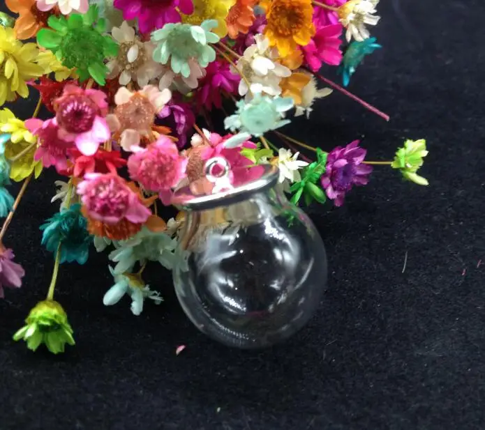 5 компл./лот 20*12 мм стеклянный шар с бронзовым основанием набор флакон кулон