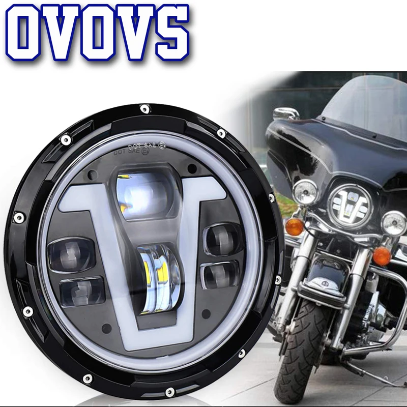 7 дюймов мотоциклетные светодиодные фары 50 Вт 12 В прожектор для Harley Davidsion farol Led