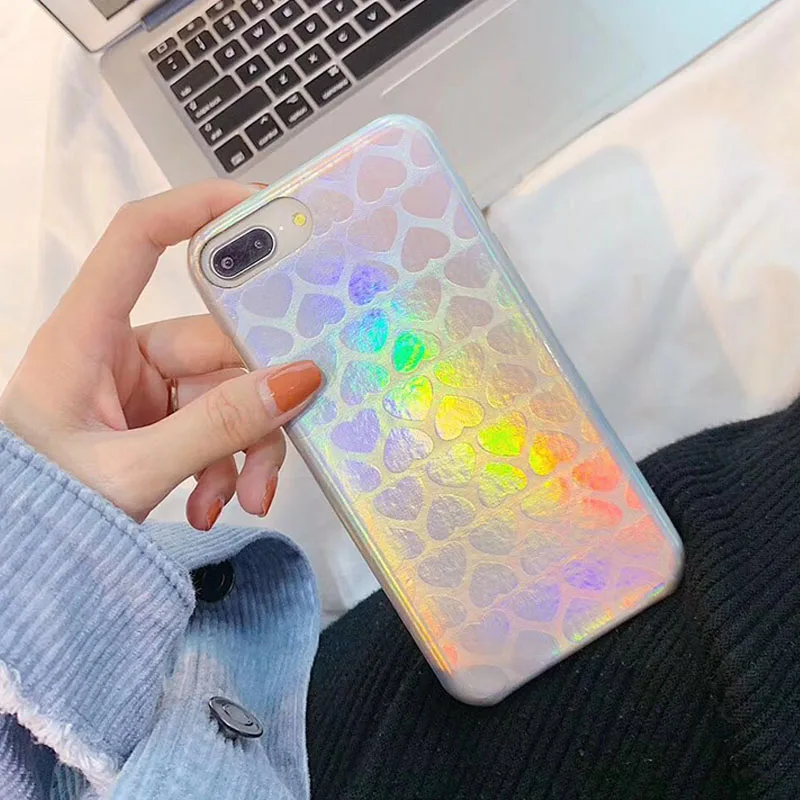 Чехол для телефона iPhone 6 6s 7 8 Plus X 10 модный роскошный лазерный Мягкий ТПУ чехол XS Max
