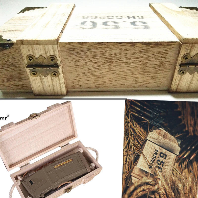 Тактический военный металлический замок для хранения деревянный ящик