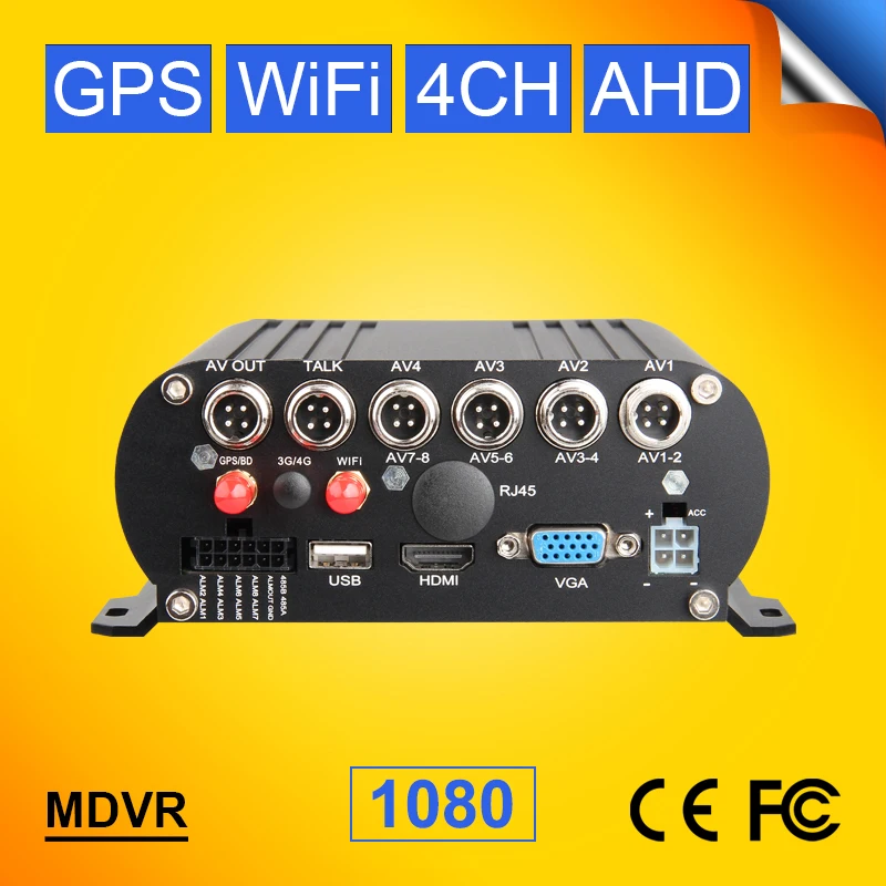 Жесткий диск 4CH AHD автомобильный Мобильный Dvr Wifi + GPS в реальном времени удаленный