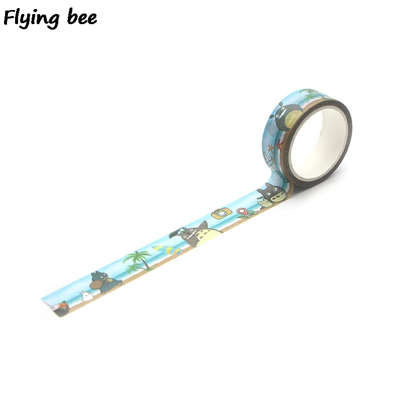 Flyingbee 15 мм X 5 м Tonari no Totoro Милая Бумага васи клейкая лента DIY Скрапбукинг наклейка этикетка маскирующая лента X0286