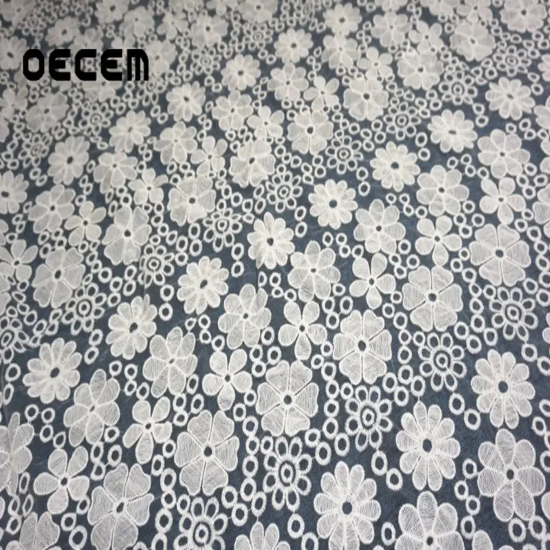 OECEM органза трехмерная вышивка кружевная ткань водорастворимые материалы для