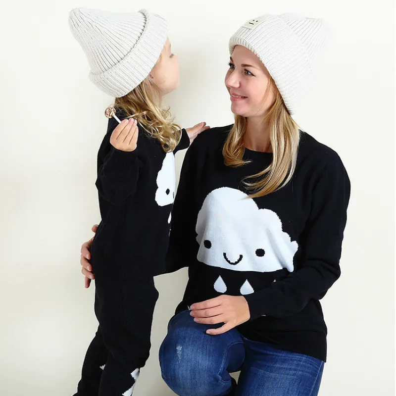 Детские хлопковые свитера с героями мультфильмов семейный свитер