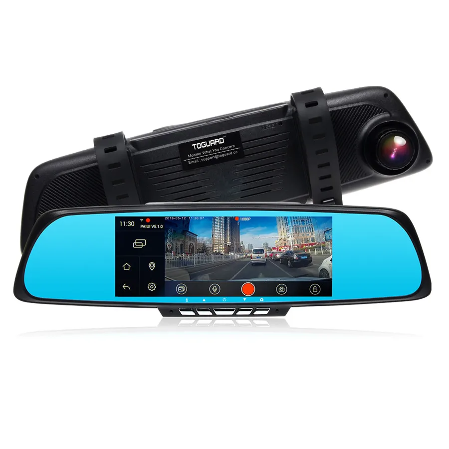 7 &quotAndroid 4.4 Full HD 1080 P Wi-Fi gps-навигации двойной объектив Автомобильный