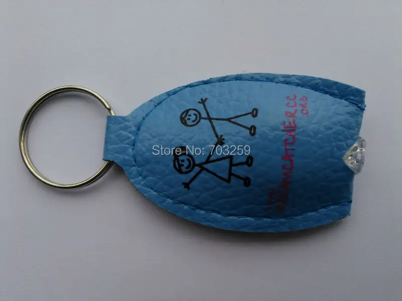 500 шт./лот брелок из искусственной кожи со светодиодной подсветкой и логотипом|led