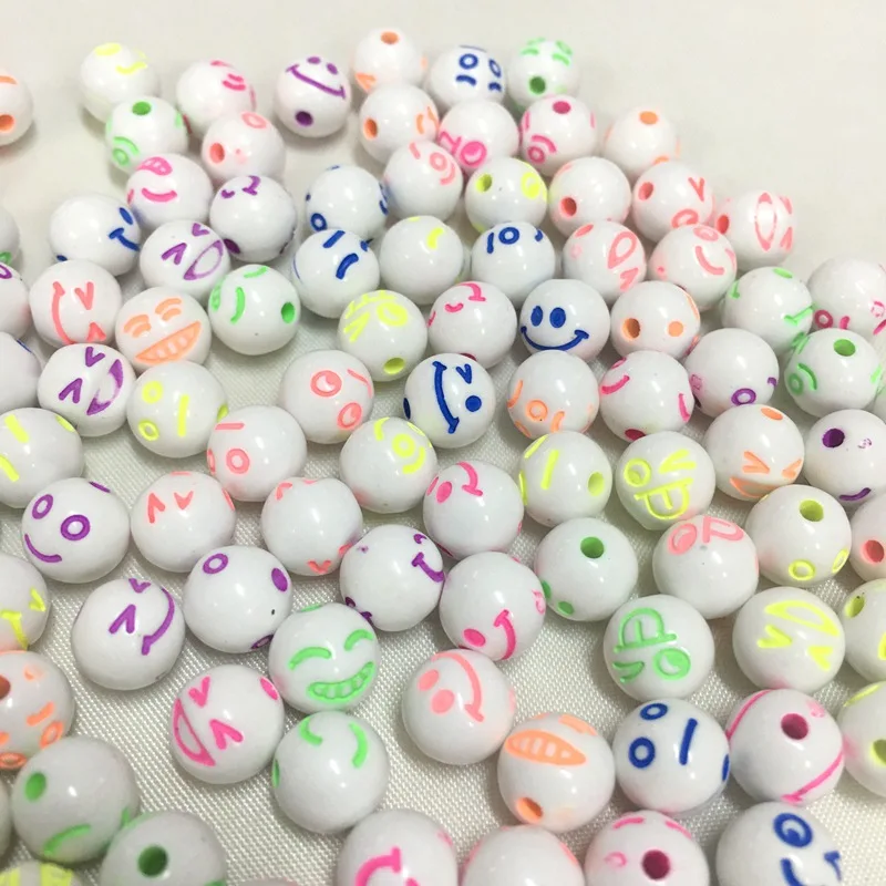 8 мм акриловые Круглые бусины для изготовления ювелирных изделий черно белые