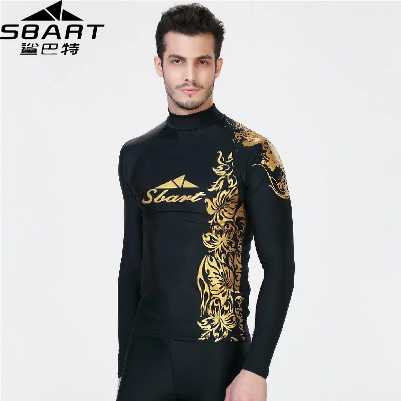Мужской купальник SBART с длинным рукавом из лайкры защитой от ультрафиолета