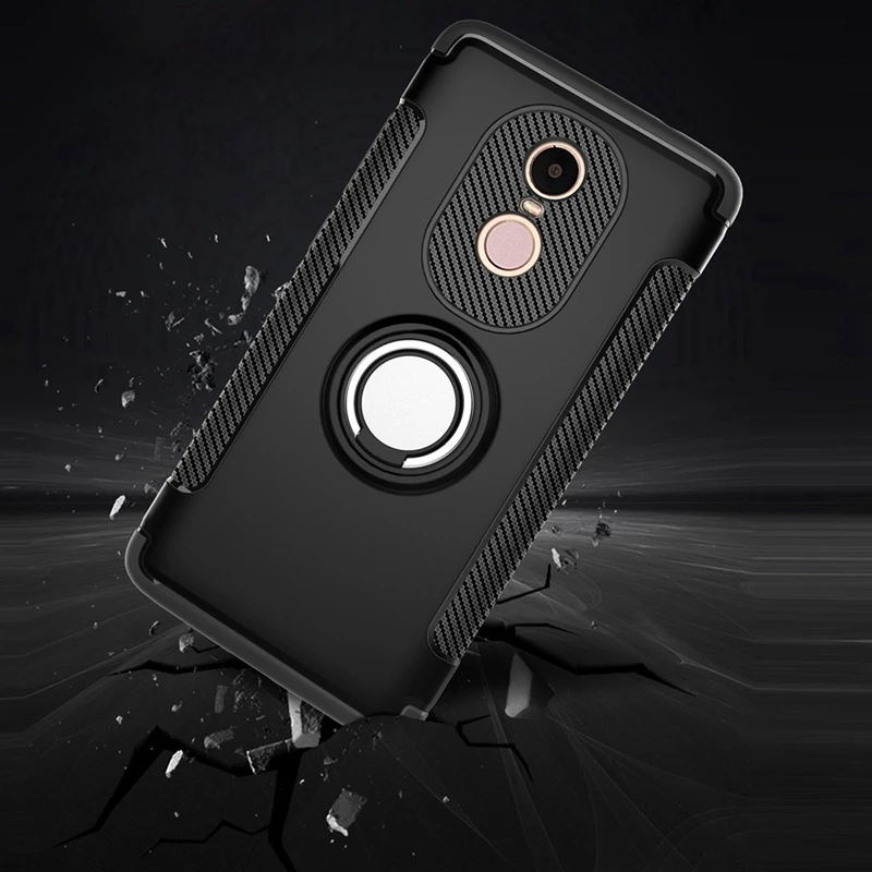 Fitted Case for Xiaomi Redmi Note 4X Magnetic Car Holder Finger Ring Stand Cover 5 4A Pro Coque |