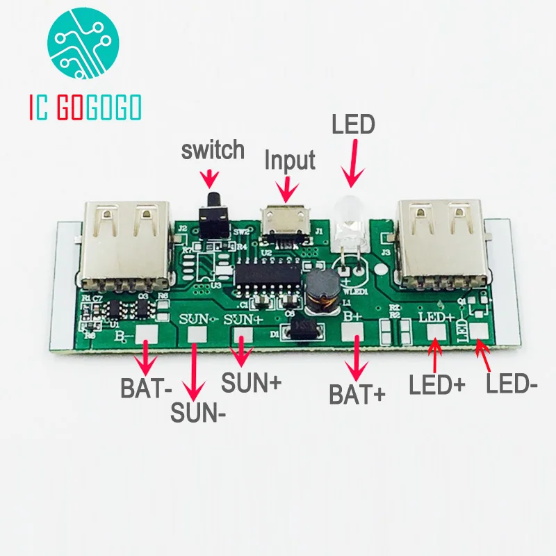 5V 1/1.5A Солнечный внешний аккумулятор Двойной USB портативная солнечная батарея